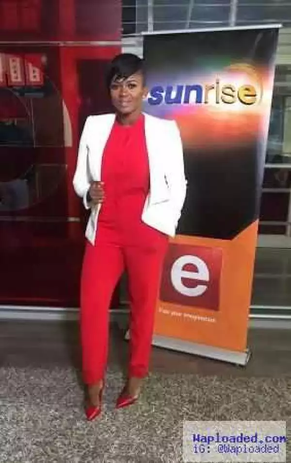 Photos: Singer Waje Looks Stunning In Red Jumpsuit For Live Africa Day Performance In South Africa